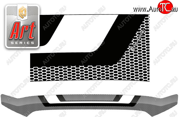 2 399 р. Дефлектор капота (Crew Max) CA-Plastic  Toyota Tundra  XK50 (2007-2013) дорестайлинг, 1-ый рестайлинг (Серия Art черная)  с доставкой в г. Воронеж