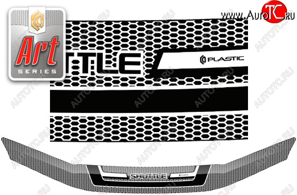 2 199 р. Дефлектор капота CA-Plastic  Honda Shuttle (2015-2019)  дорестайлинг (серия ART графит)  с доставкой в г. Воронеж