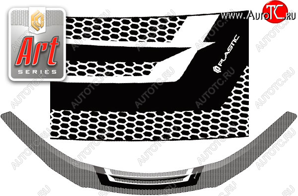 2 199 р. Дефлектор капота CA-Plastic  Honda Vezel  RU3, RU4, RU1, RU2 (2013-2018) дорестайлинг (серия ART графит)  с доставкой в г. Воронеж