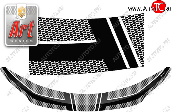 2 199 р. Дефлектор капота CA-Plastic  Hyundai Elantra  MD (2013-2016) рестайлинг (серия ART графит)  с доставкой в г. Воронеж