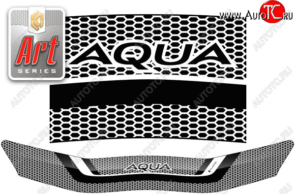 2 079 р. Дефлектор капота CA-Plastic  Toyota Aqua  P10 (2017-2021) 2-ой рестайлинг (серия ART графит)  с доставкой в г. Воронеж