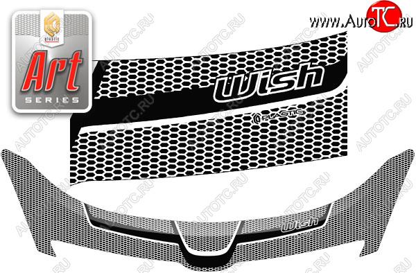 2 599 р. Дефлектор капота CA-Plastic  Toyota Wish  XE10 (2003-2005) дорестайлинг (Серия Art графит)  с доставкой в г. Воронеж