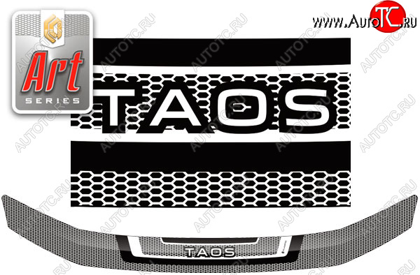 2 199 р. Дефлектор капота CA-Plastic  Volkswagen Taos (2020-2022) (Серия Art графит)  с доставкой в г. Воронеж