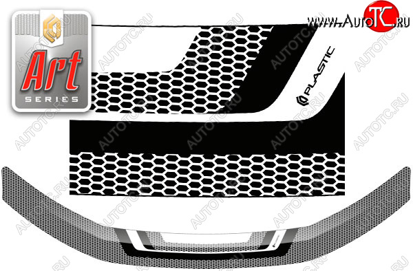 2 159 р. Дефлектор капота CA-Plastic  Лада Ларгус (2012-2025) дорестайлинг R90, рестайлинг R90 (Серия Art графит)  с доставкой в г. Воронеж