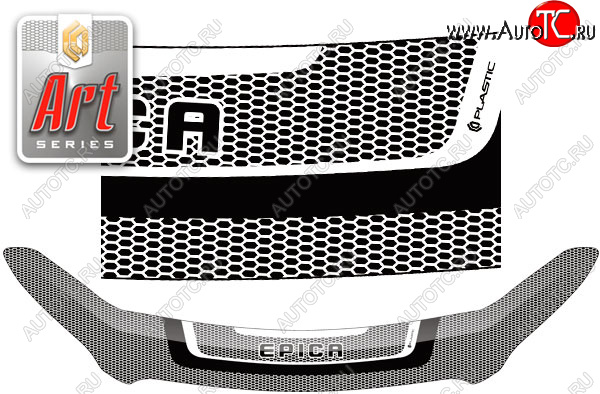 2 479 р. Дефлектор капота CA-Plastic  Chevrolet Epica  V250 (2006-2012) (Серия Art серебро)  с доставкой в г. Воронеж