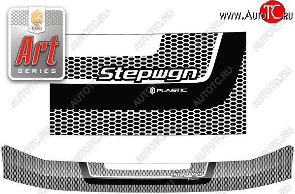 2 479 р. Дефлектор капота CA-Plastic  Honda StepWagon  RF3,RF4 (2003-2005) минивэн рестайлинг (Серия Art серебро)  с доставкой в г. Воронеж