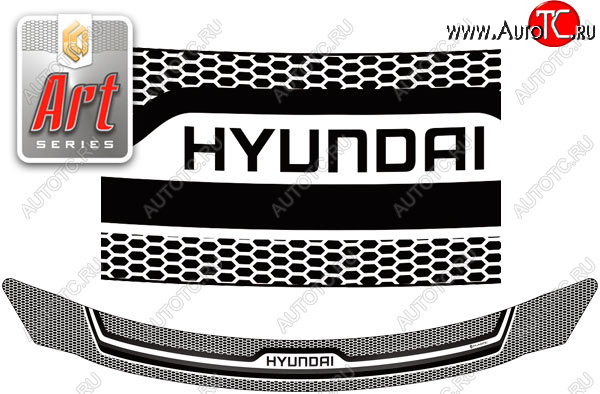 2 159 р. Дефлектор капота CA-Plastic  Hyundai I30 ( 2 GD,  3 PD) (2011-2020) дорестайлинг универсал, рестайлинг универсал, универсал (Серия Art серебро)  с доставкой в г. Воронеж