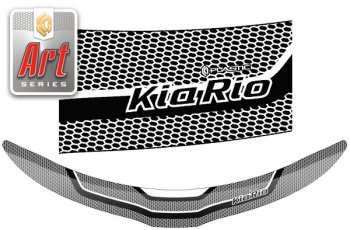 Дефлектор капота CA-Plastic KIA Rio  3 QB (2011-2015) хэтчбек 5 дв. дорестайлинг (серия Art серебро)