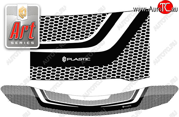 2 079 р. Дефлектор капота CA-Plastic  Mazda Demio  3 DE (2007-2014) дорестайлинг, рестайлинг (Серия Art серебро)  с доставкой в г. Воронеж