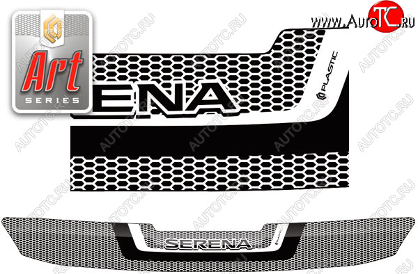 2 079 р. Дефлектор капота CA-Plastic  Nissan Serena  C27 (2016-2019) минивэн дорестайлинг (Серия Art серебро)  с доставкой в г. Воронеж
