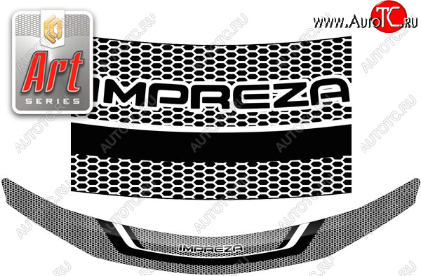 2 159 р. Дефлектор капота CA-Plastic  Subaru Impreza  GH (2007-2012) хэтчбэк (Серия Art серебро)  с доставкой в г. Воронеж