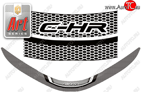 2 159 р. Дефлектор капота CA-Plastic  Toyota C-HR  NGX10, ZGX10 (2019-2025) рестайлинг (Серия Art серебро)  с доставкой в г. Воронеж