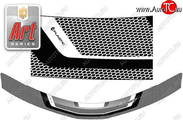 2 299 р. Дефлектор капота (Американская версия ASV50, AVV50, GSV50) CA-Plastic  Toyota Camry  XV50 (2011-2014) дорестайлинг (Серия Art серебро)  с доставкой в г. Воронеж