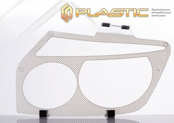 2 399 р. Защита фар CA-Plastic  Toyota Land Cruiser Cygnus  j100 (1998-2003) дорестайлинг (Шелкография белая)  с доставкой в г. Воронеж. Увеличить фотографию 2