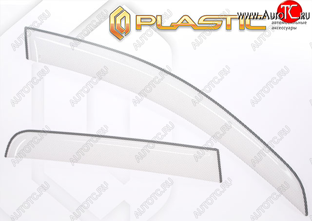2 199 р. Ветровики дверей Шелкография белая CA Plastic на Mitsubishi Lancer Cargo универсал 2003-2008  с доставкой в г. Воронеж