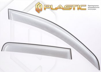 Дефлектора окон (Long) CA-Plastic Land Rover Range Rover Evoque 1 L538 дорестайлинг 5 дв. (2011-2015) (шелкография серебро)