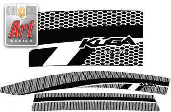 2 299 р. Ветровики дверей Серия Art серебро CA Plastic на Ford Kuga  2008-2012  с доставкой в г. Воронеж. Увеличить фотографию 1