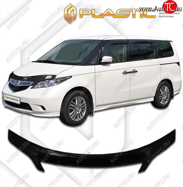 2 399 р. Дефлектор капота (exclusive) Classic черный CA Plastic на Honda Elysion  2004-2006  с доставкой в г. Воронеж