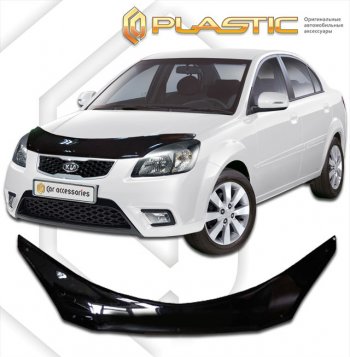 2 399 р. Дефлектор капота (exclusive) Classic черный CA Plastic на Kia Rio седан 2005–2011  с доставкой в г. Воронеж. Увеличить фотографию 1