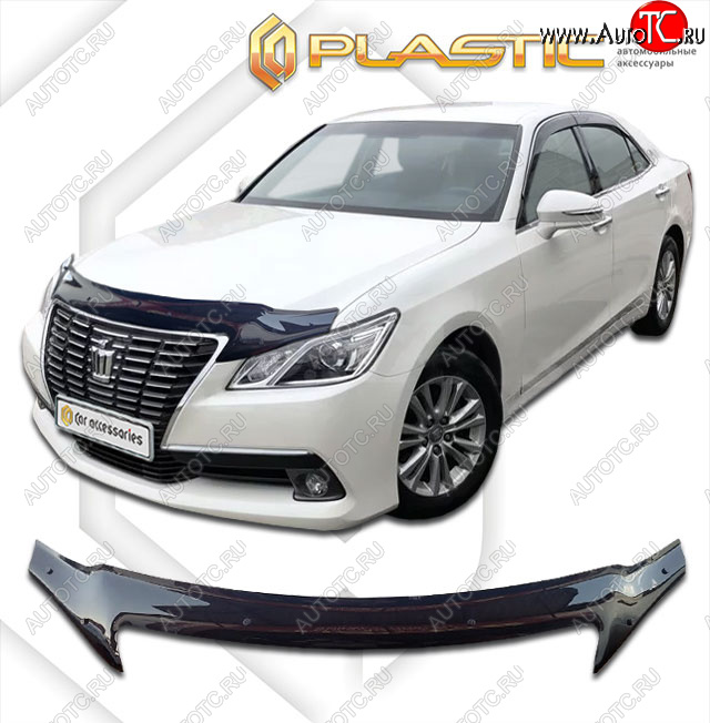 2 199 р. Дефлектор капота (exclusive) Classic черный CA Plastic на Toyota  Crown Royal Saloon 2012-2015  с доставкой в г. Воронеж
