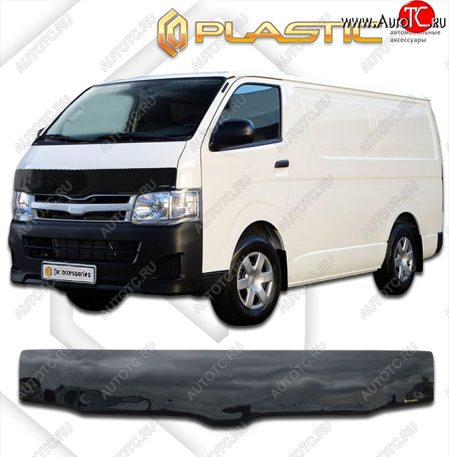 2 399 р. Дефлектор капота (exclusive) Classic черный CA Plastic на Toyota Hiace Правый Руль 2004–н.в.   с доставкой в г. Воронеж