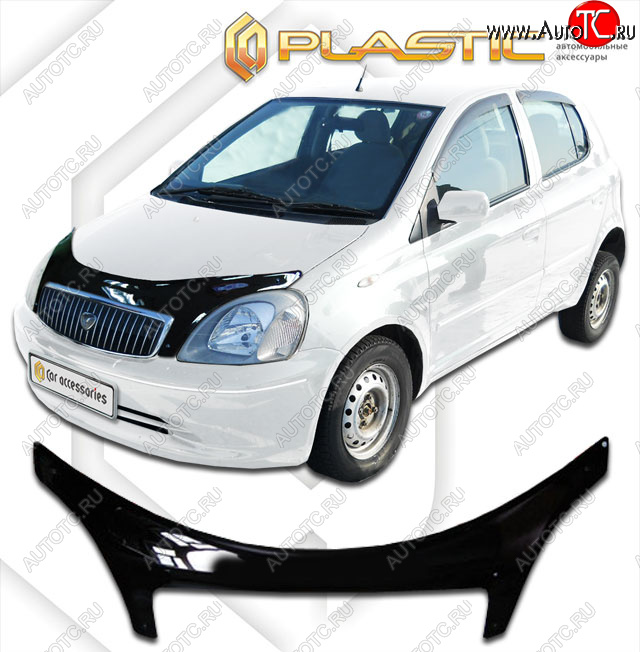 2 399 р. Дефлектор капота (exclusive) Classic черный CA Plastic на Toyota Vitz Clavia 1999-2003  с доставкой в г. Воронеж