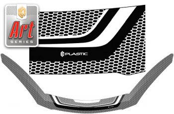 2 479 р. Дефлектор капота (exclusive) Серия Art серебро CA Plastic на Mazda Demio  2007-2014  с доставкой в г. Воронеж. Увеличить фотографию 1