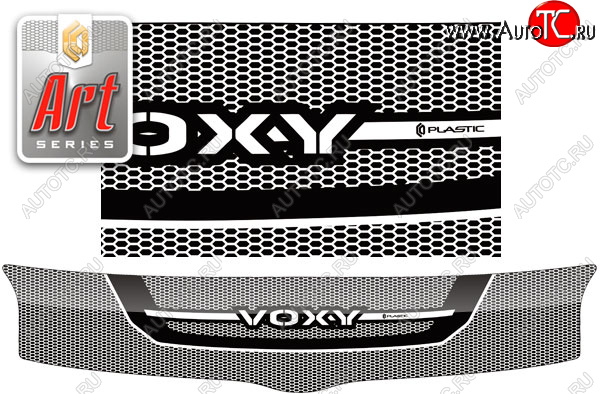 2 479 р. Дефлектор капота CA-Plastic  Toyota Voxy  минивэн (2007-2010) R70 дорестайлинг (Серия Art белая)  с доставкой в г. Воронеж