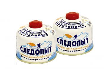 839 р. Баллон газовый резьбовой СЛЕДОПЫТ 230 гр., всесезонный, комплект 2 шт. СЛЕДОПЫТ pf-fg-230-set2  с доставкой в г. Воронеж. Увеличить фотографию 1
