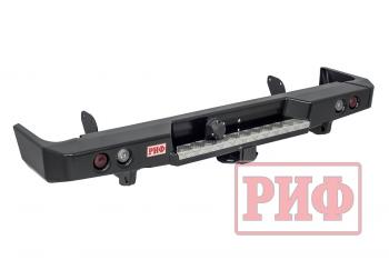 Бампер РИФ силовой задний Toyota Land Cruiser 78 2007+ с квадратом под фаркоп и фонарями РИФ rif078-21150