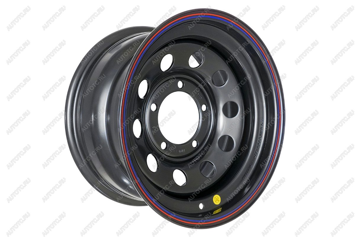 6 369 р. Диск усиленный УАЗ стальной черный 5x139,7 8xR15 d110 ET-24 OFF-ROAD Wheels 1580-53910bl-24  с доставкой в г. Воронеж