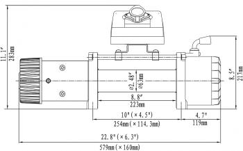 61 189 р. Лебёдка автомобильная электрическая 12V Runva 12000 lbs 5443 кг (стальной трос) RUNVA ewx12000s  с доставкой в г. Воронеж. Увеличить фотографию 2