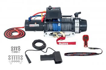 117 399 р. Лебёдка автомобильная электрическая 12V Runva 12500 lbs 5670 кг (влагозащищенная) синтетический трос RUNVA ewb12500ssr  с доставкой в г. Воронеж. Увеличить фотографию 2
