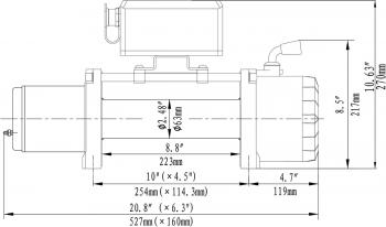 55 629 р. Лебёдка автомобильная электрическая 12V Runva 6000 lbs 2722 кг (синтетический трос) RUNVA ewx6000sr  с доставкой в г. Воронеж. Увеличить фотографию 3