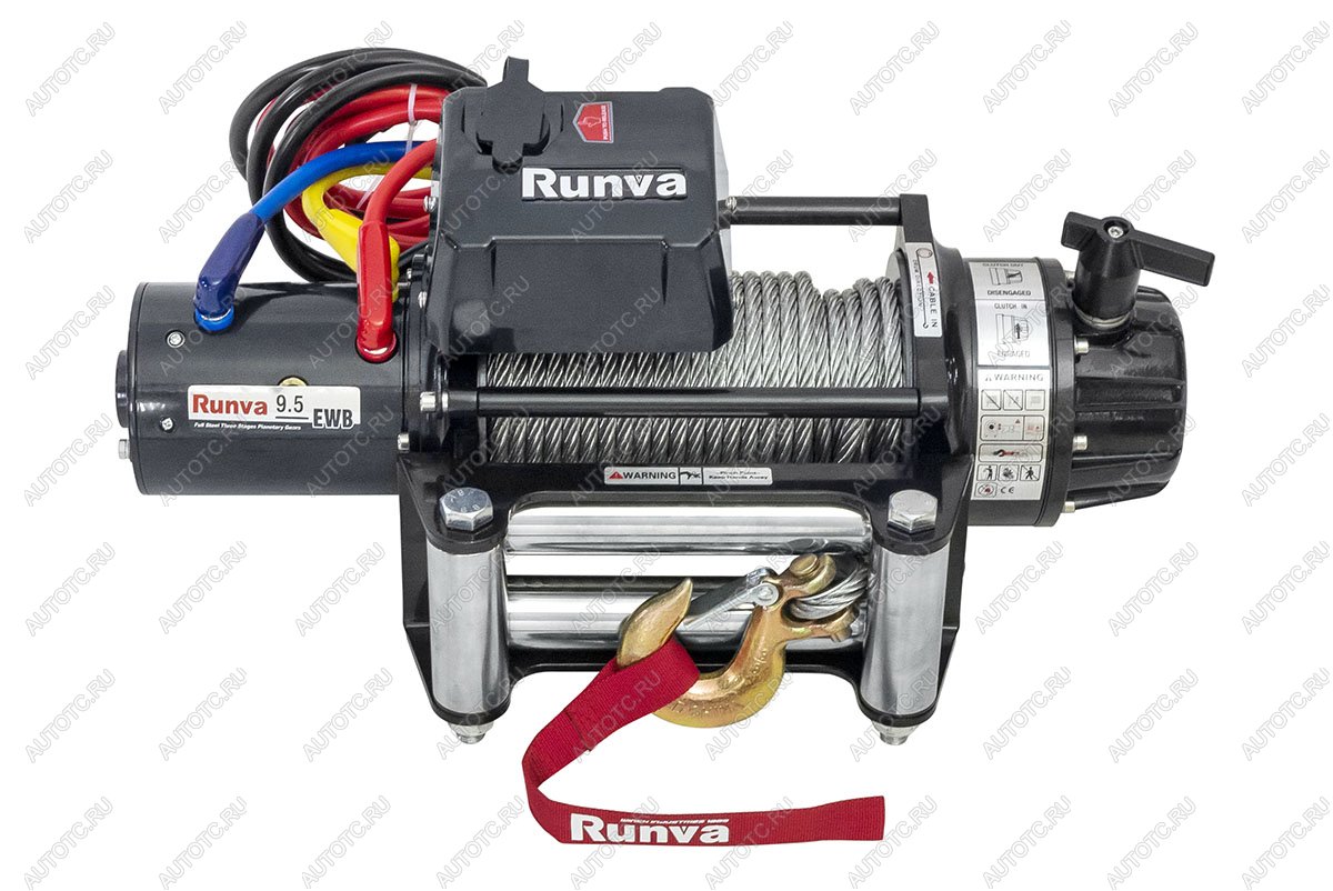92 859 р. Лебёдка автомобильная электрическая 12V Runva 9500 lbs 4350 кг влагозащищенная, стальной трос RUNVA ewb9500s  с доставкой в г. Воронеж
