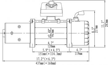 56 499 р. Лебёдка автомобильная электрическая 12V Runva 9500 lbs 4350 кг короткий барабан RUNVA 9.5xs  с доставкой в г. Воронеж. Увеличить фотографию 2
