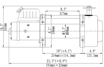 88 939 р. Лебёдка электрическая (индустр.) 12V Runva 15000 lbs 6800 кг синтетический трос RUNVA ewn15000usr  с доставкой в г. Воронеж. Увеличить фотографию 2