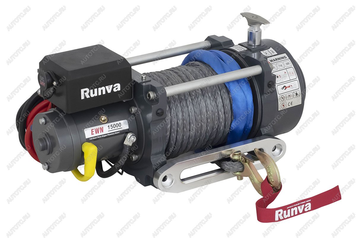 88 939 р. Лебёдка электрическая (индустр.) 12V Runva 15000 lbs 6800 кг синтетический трос RUNVA ewn15000usr  с доставкой в г. Воронеж