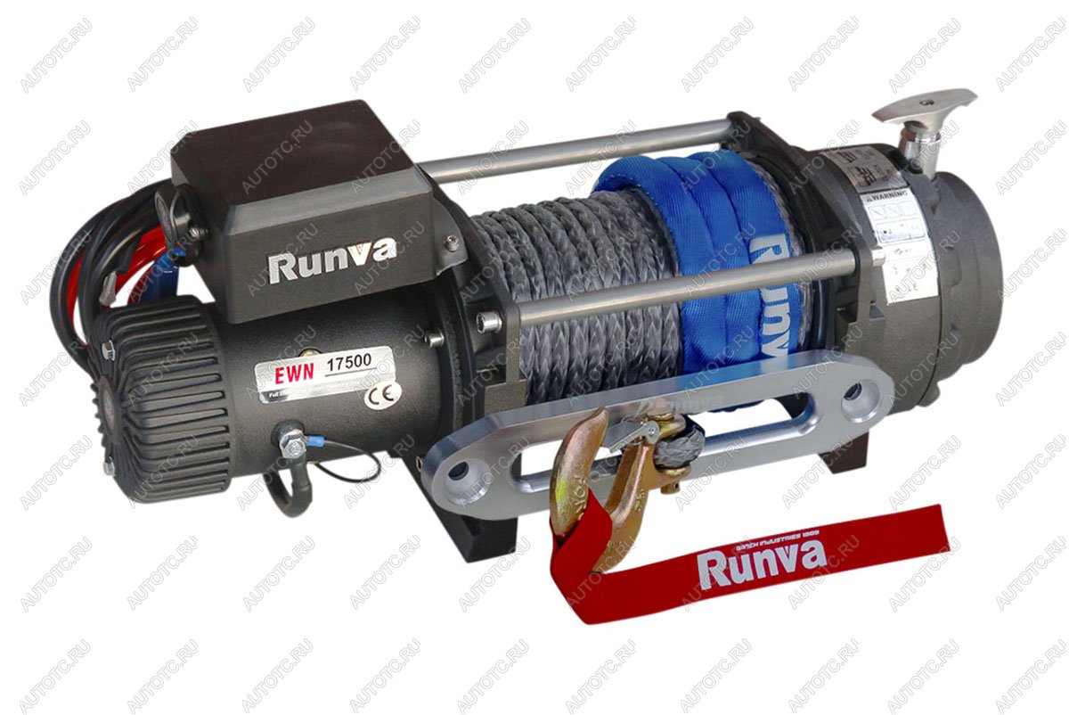106 449 р. Лебёдка электрическая (индустр.) 12V Runva 17500 lbs 7960 кг синтетический трос RUNVA ewn17500usr  с доставкой в г. Воронеж