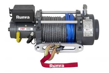 102 429 р. Лебёдка электрическая (индустр.) 24V Runva 15000 lbs 6800 кг синтетический трос RUNVA ewn15000usr24v  с доставкой в г. Воронеж. Увеличить фотографию 3