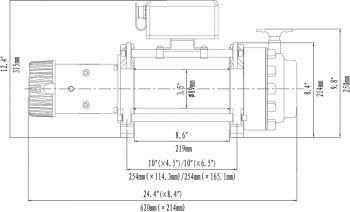81 149 р. Лебёдка электрическая (индустр.) 24V Runva 17500 lbs 7960 кг RUNVA ewn17500s24v  с доставкой в г. Воронеж. Увеличить фотографию 4