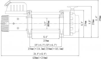 101 609 р. Лебёдка электрическая (индустр.) 24V Runva 17500 lbs 7960 кг синтетический трос RUNVA ewn17500usr24v  с доставкой в г. Воронеж. Увеличить фотографию 2
