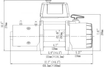 62 909 р. Лебёдка электрическая 12V Runva 12500 lbs 5670 кг короткий барабан, синтетический трос RUNVA 12.5xssr  с доставкой в г. Воронеж. Увеличить фотографию 8