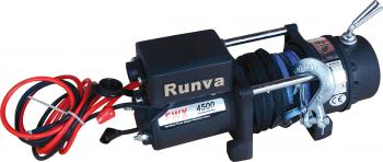 40 379 р. Лебёдка электрическая 12V Runva 4500 lbs 2040 кг (синтетический трос) RUNVA ewx4500usr  с доставкой в г. Воронеж. Увеличить фотографию 1