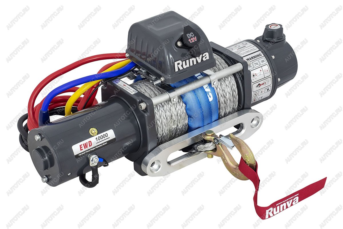 65 479 р. Лебёдка электрическая двухскоростная 12V Runva 10000 lbs 4500 кг (синтетический трос) RUNVA ewd10000ssr  с доставкой в г. Воронеж