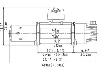 65 479 р. Лебёдка электрическая двухскоростная 12V Runva 10000 lbs 4500 кг (синтетический трос) RUNVA ewd10000ssr  с доставкой в г. Воронеж. Увеличить фотографию 9