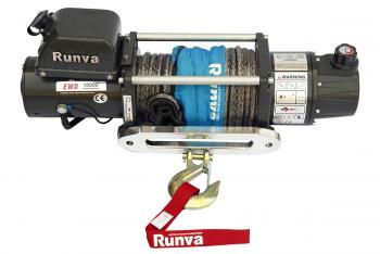65 479 р. Лебёдка электрическая двухскоростная 12V Runva 10000 lbs 4500 кг (синтетический трос) RUNVA ewd10000usr  с доставкой в г. Воронеж. Увеличить фотографию 4