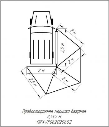 24 639 р. Маркиза автомобильная РИФ веерная 2,5х2,0 м (правая) РИФ rifavf062020602  с доставкой в г. Воронеж. Увеличить фотографию 24
