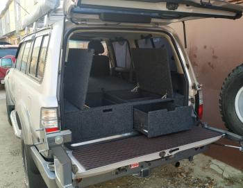26 999 р. Органайзер в багажник для Toyota Land Cruiser 80 (2 выдвижных ящика+спальник) РФ 080-003  с доставкой в г. Воронеж. Увеличить фотографию 1