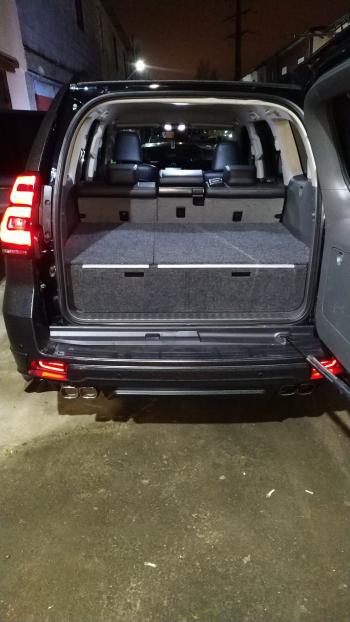 24 999 р. Органайзер в багажник для Toyota Land Cruiser Prado 150 (2 выдв.ящика+спальник) дорестайлинг РФ 150-003  с доставкой в г. Воронеж. Увеличить фотографию 2